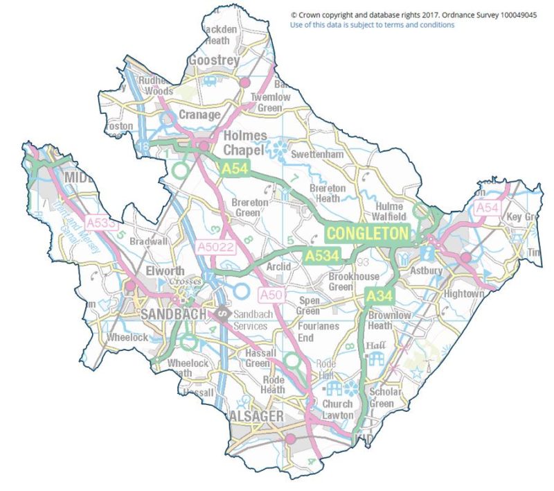 Map of the Congleton Constituency